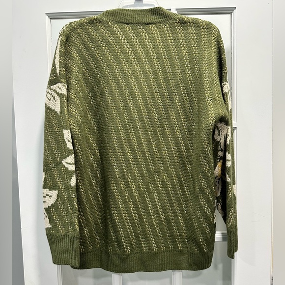 Coldwater Creek Olive Sunflower Cardigan- Size Medium - Picture 2 of 5